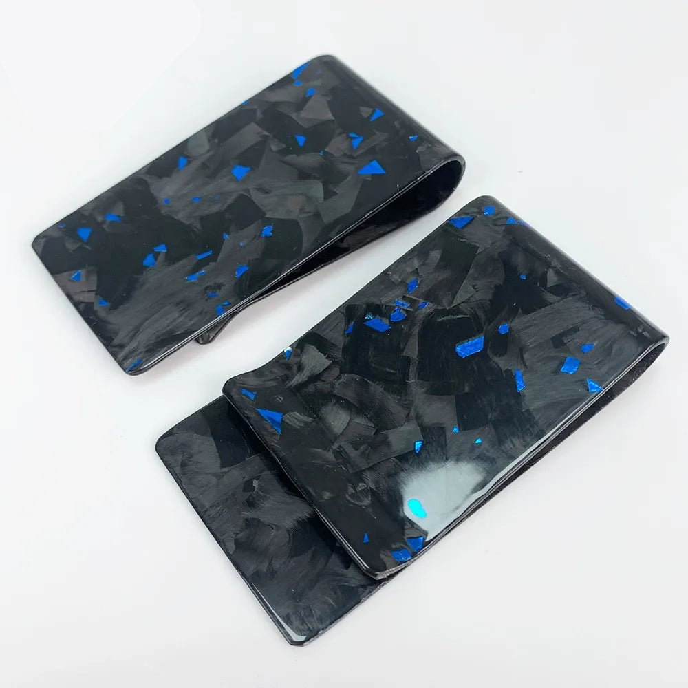Forged Blue carbon fibre money clip