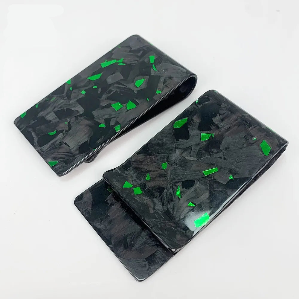 Forged Green carbon fibre money clip