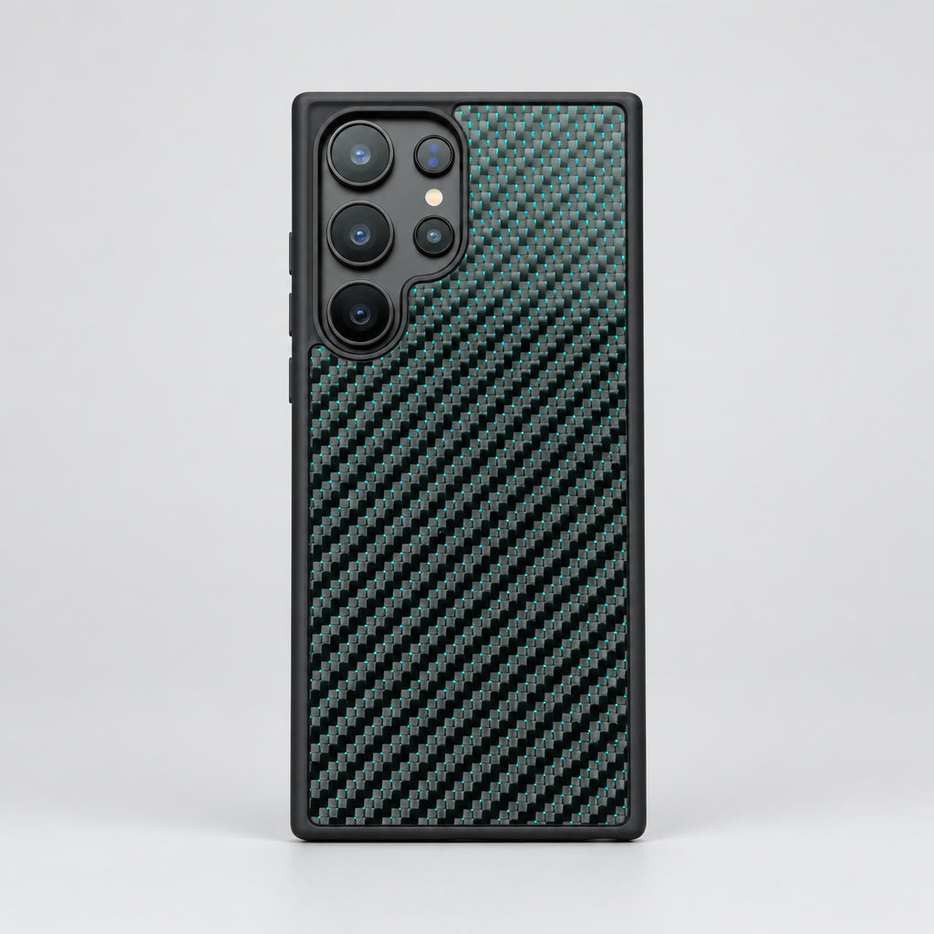 Woven Green carbon fibre Samsung Galaxy case