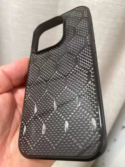 Tissage nid d'abeille | Coque pour iPhone en fibre de carbone tissée | SÉRIE WEAVE